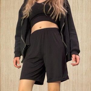 Augusta Sportswear black basketball shorts with adjustable waist